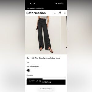 Reformation Black Studded Jeans